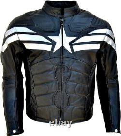 Veste de moto rembourrée en cuir de vache faite à la main des Avengers du Capitaine America