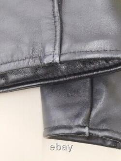 Veste en cuir SCHOTT PERFECT Double Riders noire taille 36 fabriquée aux États-Unis en très bon état