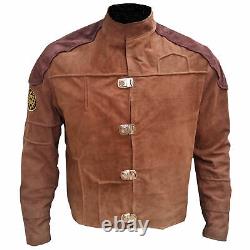 Veste en cuir en daim marron BSG Battlestar Jacket Galactica Viper Pilot Motorcycle