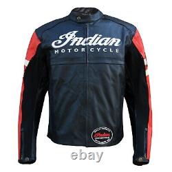 Veste en cuir pour homme de la marque Indian Motorcycle NOIR & ROUGE