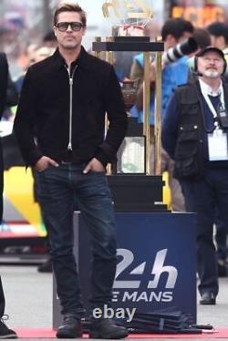 Veste en cuir suédé noir Brad Pitt pour homme - Veste de motard de célébrité S M L XL-145