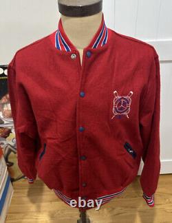 Veste varsity en laine Vintage Long Beach Beach Patrol Maple Athletic Sportswear en taille L